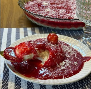MANJAR DE COCO COM CALDA DE MORANGO
